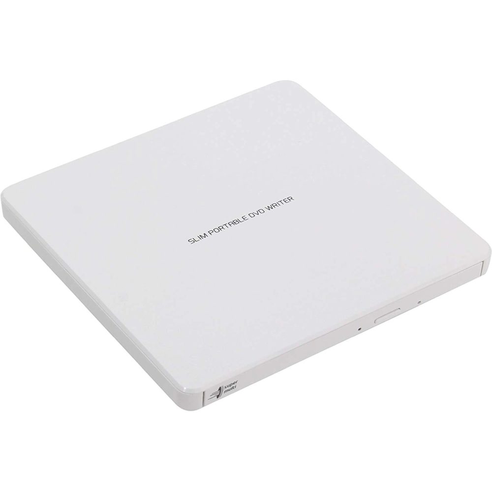 Оптично устройство - Hitaci-LG GP60NW60 Ultra Slim External DVD-RW,Super Multi,Silent Play , Win & MAC OS Compatible, M-DISC Support, White