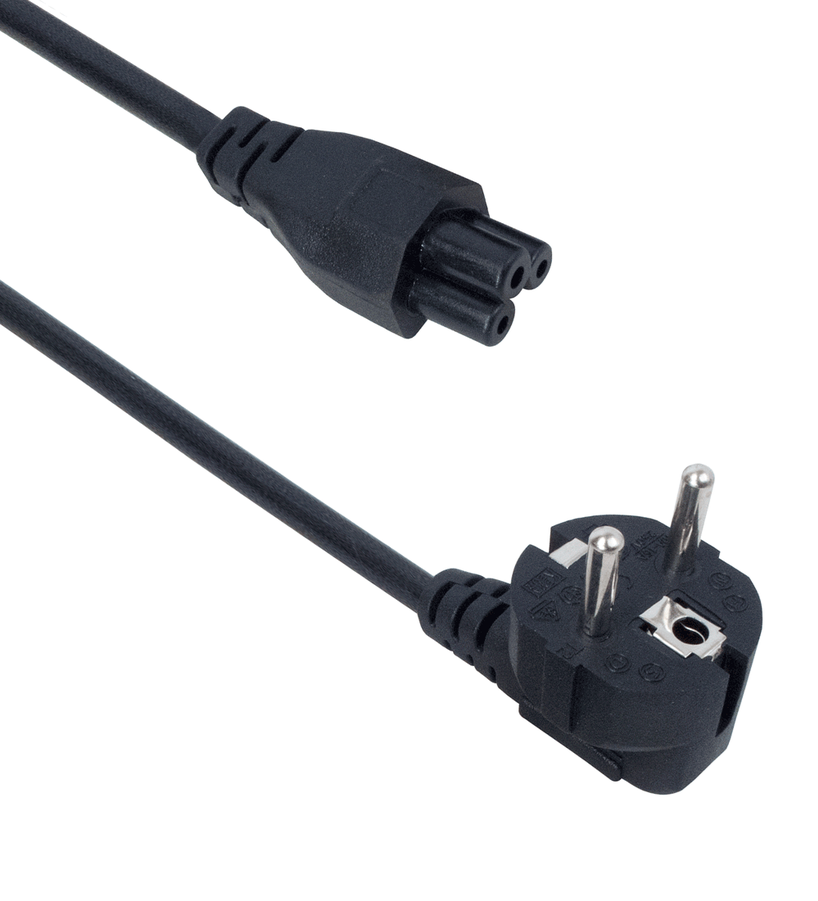 Захранващ кабел Мики DeTech, За лаптоп, 1.5m, CEE 7/7 - IEC C5 F - 18028